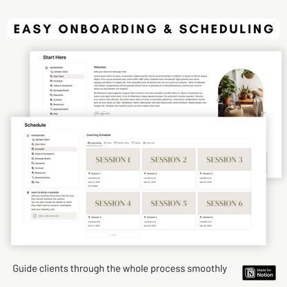 Coaching Client Portal Notion Template