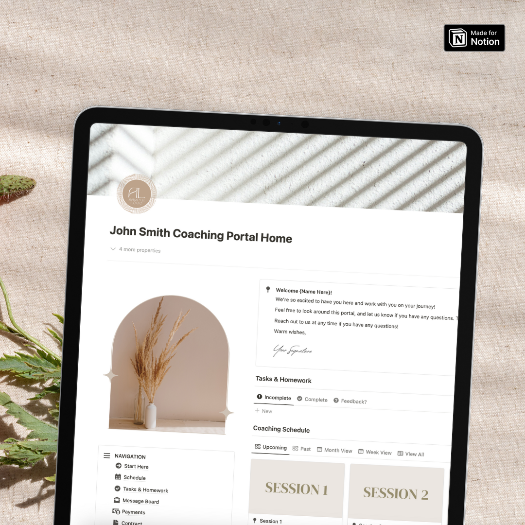 Coaching Client Portal Notion Template