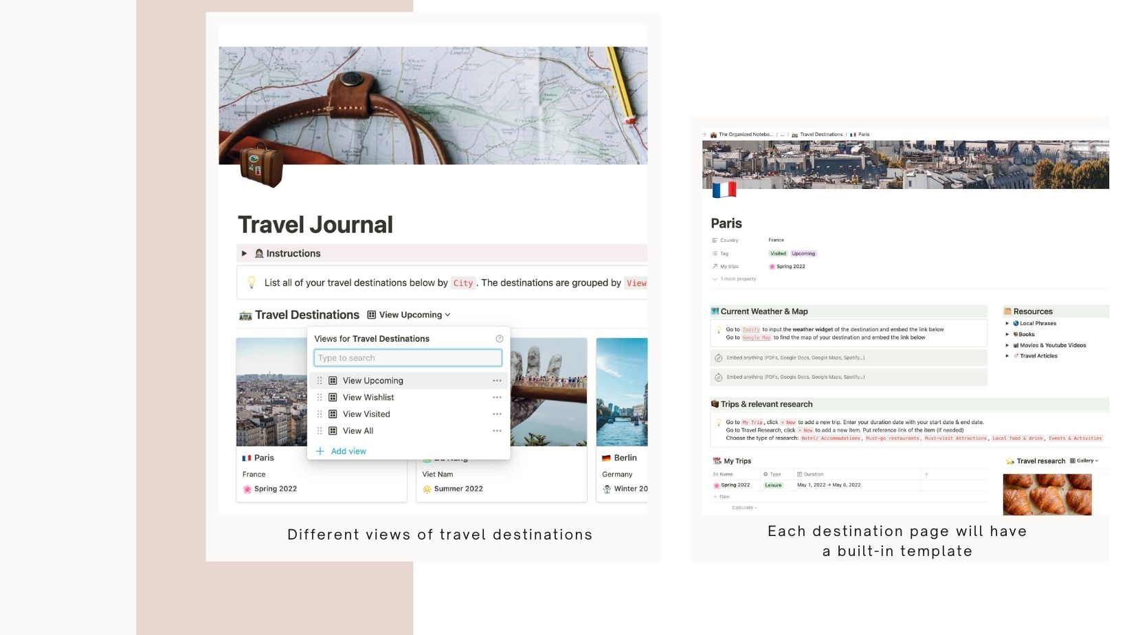 free travel journal templates